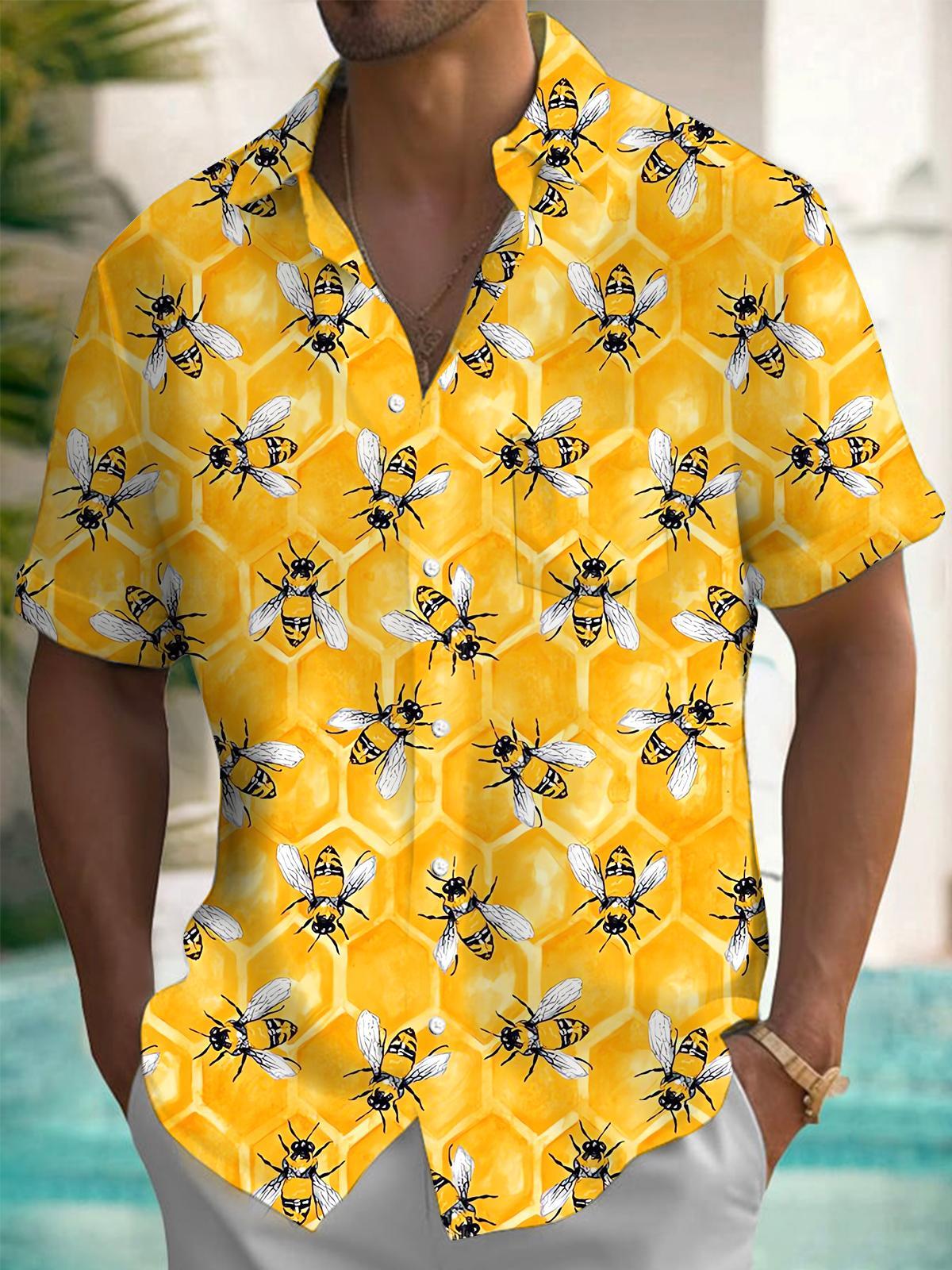 Bee Men's Pocket Short Sleeve Shirts