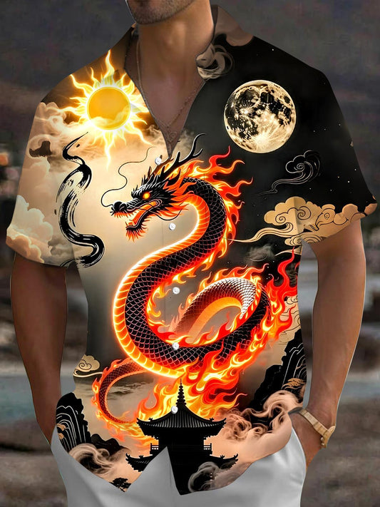 Dragon Men's Pocket Short Sleeve Shirts
