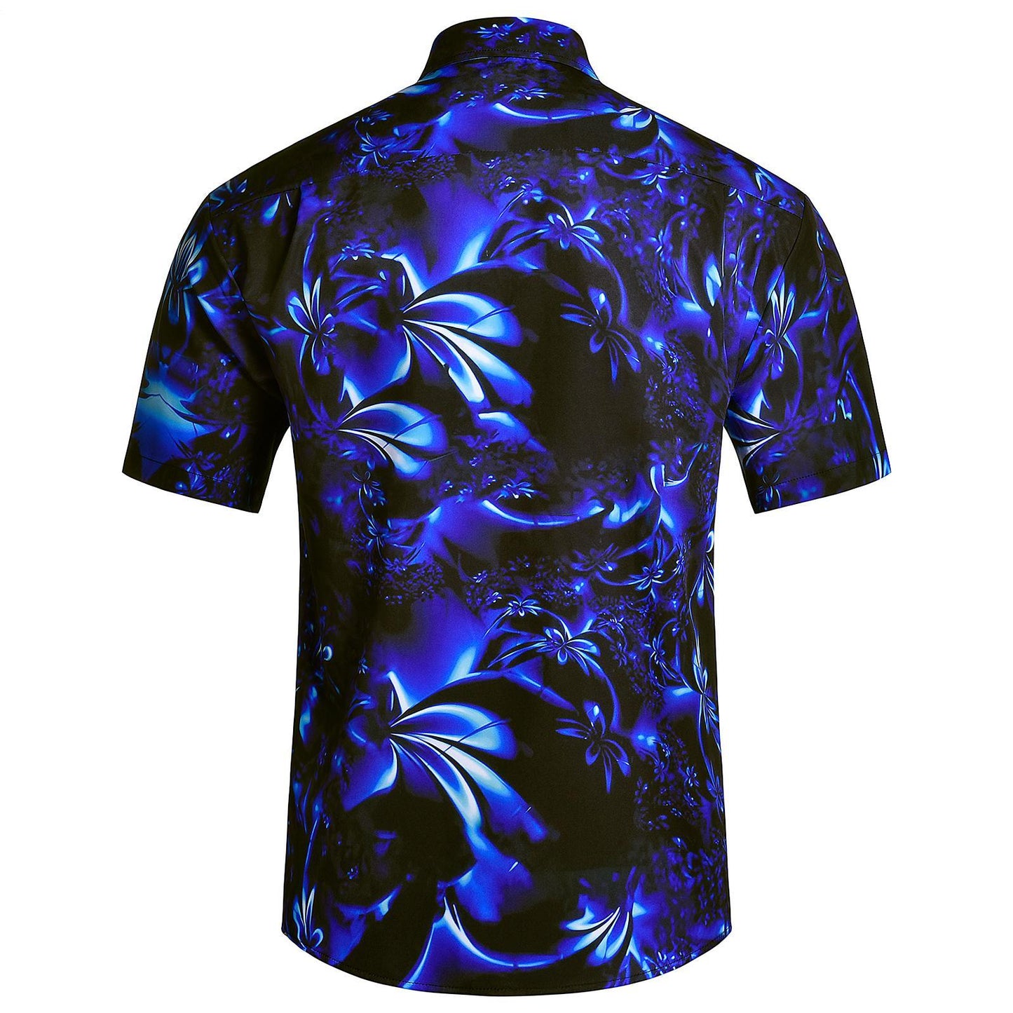 Flower Shirt Men Gradient Floral Trendy Button Down Shirts Short Sleeve Holiday Beach Tops for Travel Beach Vacation intelligent