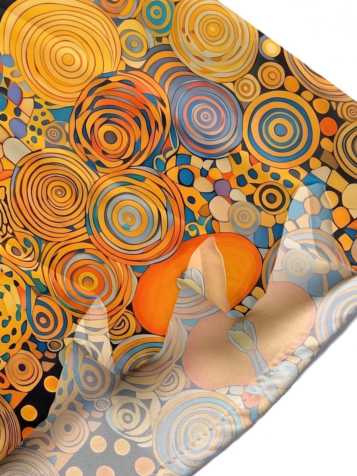 Abstract Art Gold Sun Men's Pocket Short Sleeve Shirts