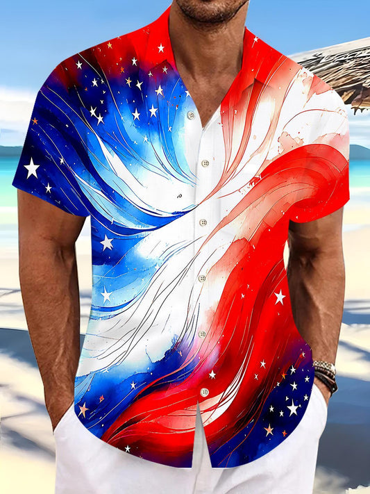 Abstract Men's Pocket Short Sleeve Shirts