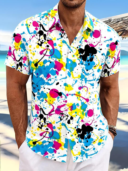 Tie Dye Men's Pocket Short Sleeve Shirts