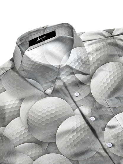 Golf Print Men's Pocket Short Sleeve Shirts