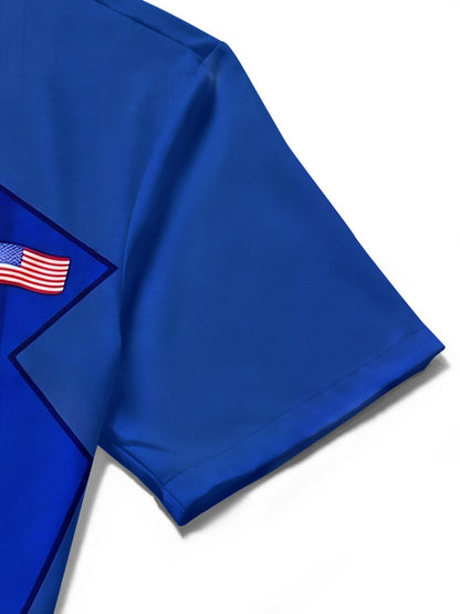 American Flag Cosplay Men's Pocket Short Sleeve Shirts