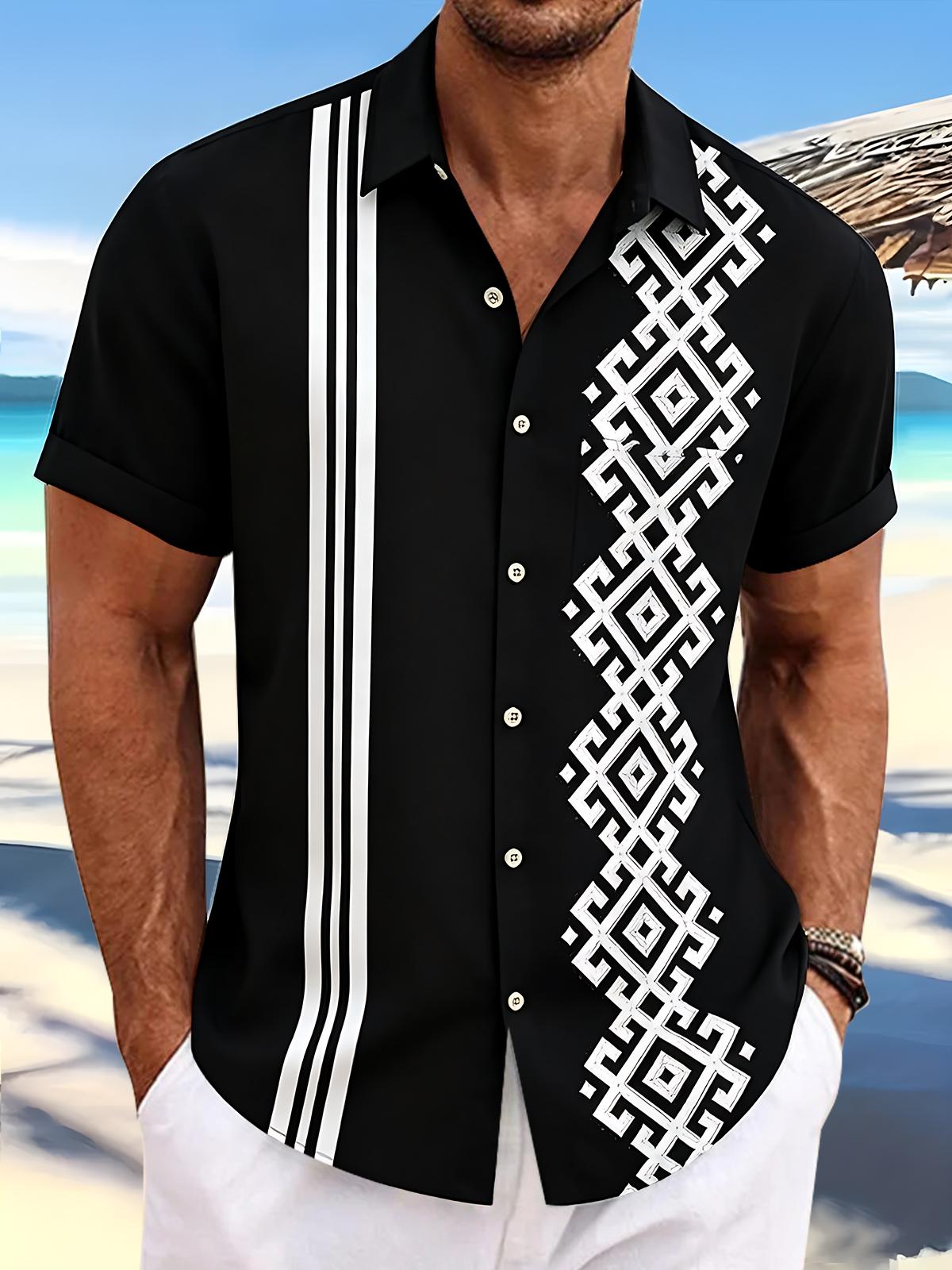 Geometry Men's Pocket Short Sleeve Shirts