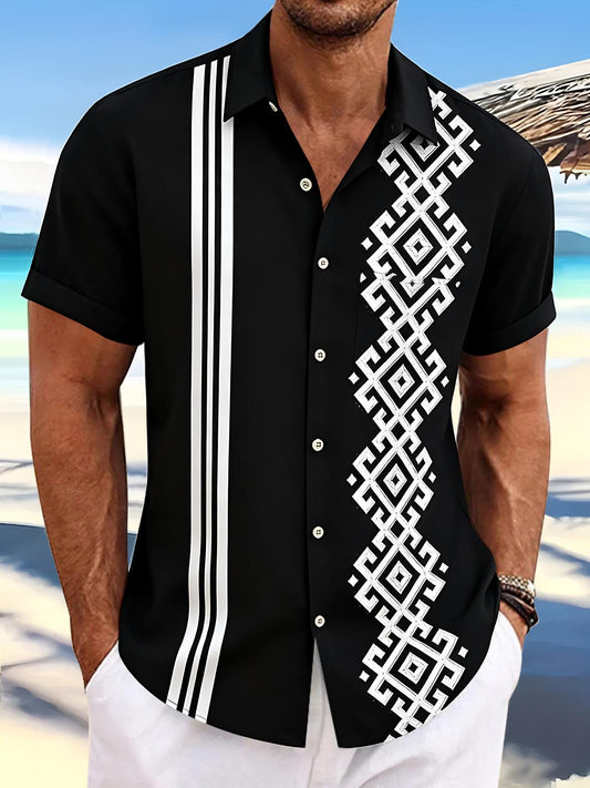 Geometry Men's Pocket Short Sleeve Shirts