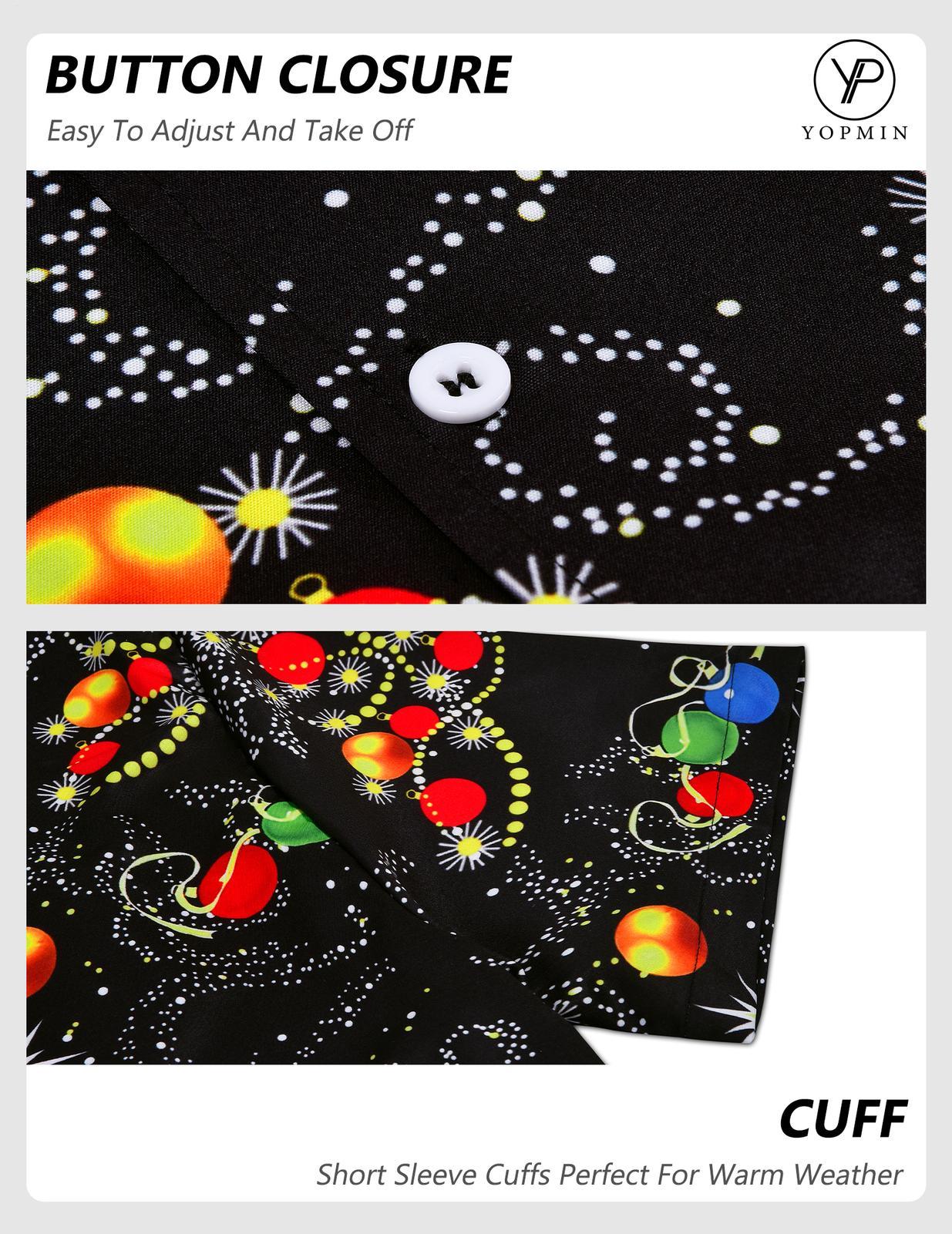 Christmas Hawaiian Shirts for Men Christmas Tree Short Sleeve Holiday Shirts Trendy Basic Tops for Leisure Vacation fabulous