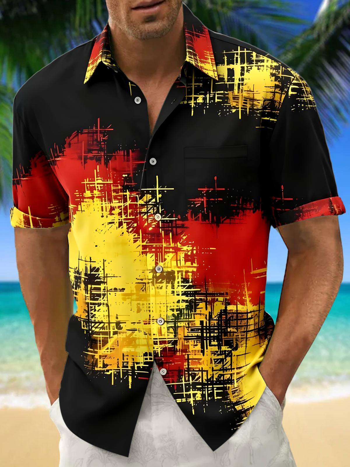 Tie Dye Men's Pocket Short Sleeve Shirts