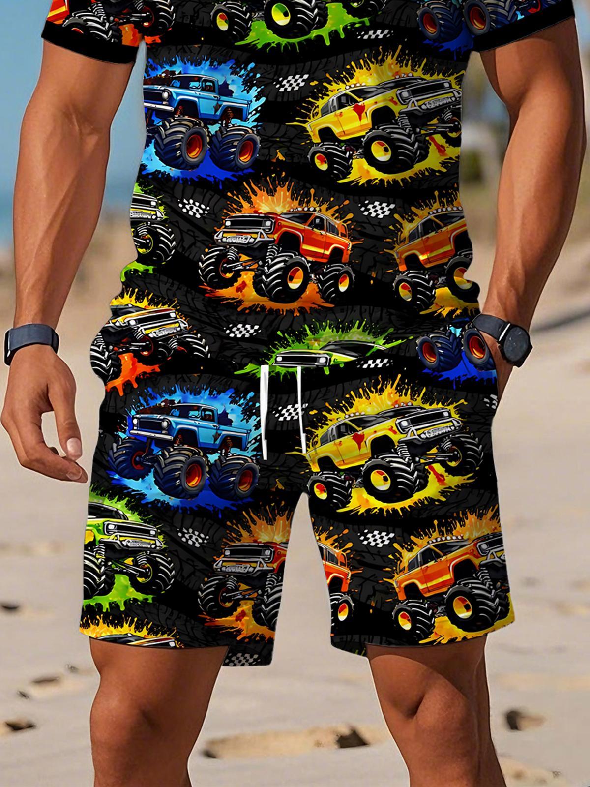 Car Print Men's Print Pocket Shorts