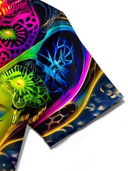 Psychedelic Surreal Abstract Art Men's Pocket Short Sleeve Shirts