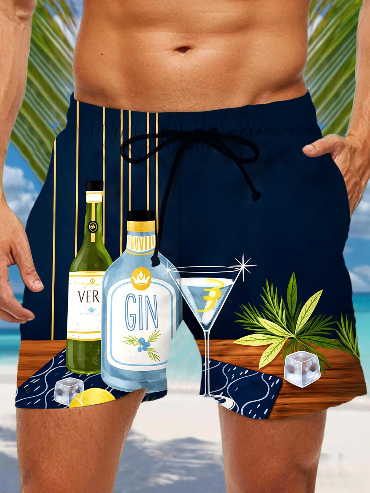 Hawaiian Cocktail Men's Print Pocket Shorts