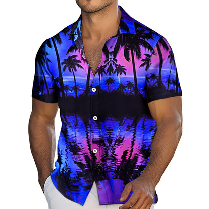 Hawaiian Shirt for Men Palm Tree Short Sleeve Button Down Beach Shirts Summer Tops for Party Dating Travel Vacation astounding