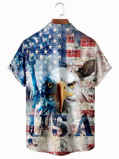 Independence Eagle Men's Pocket Short Sleeve Shirts