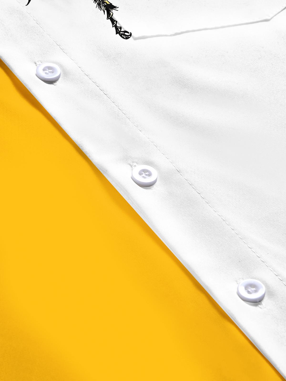 Bee Print Men's Pocket Short Sleeve Shirts