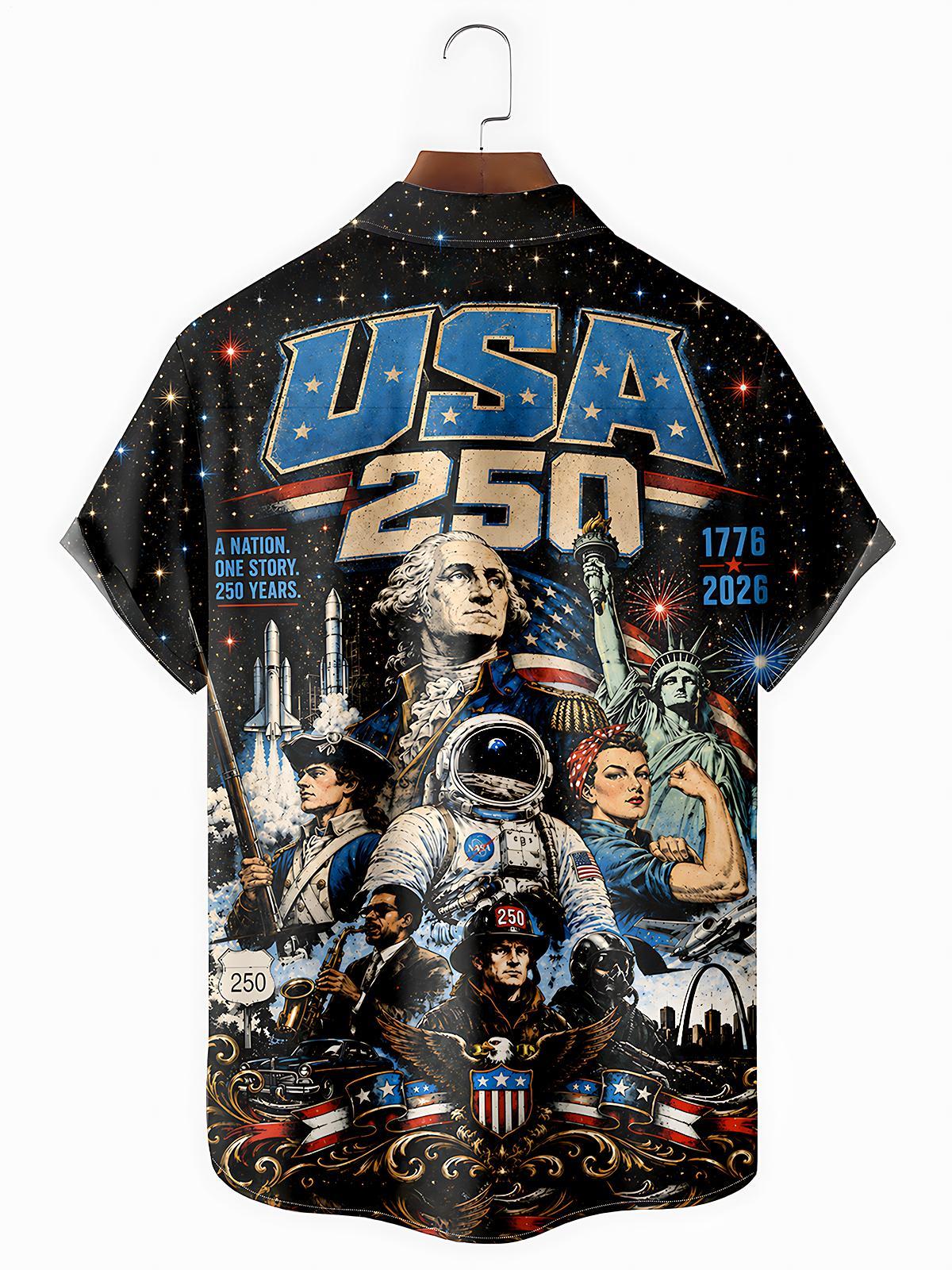 Independence Astronaut Men's Pocket Short Sleeve Shirts