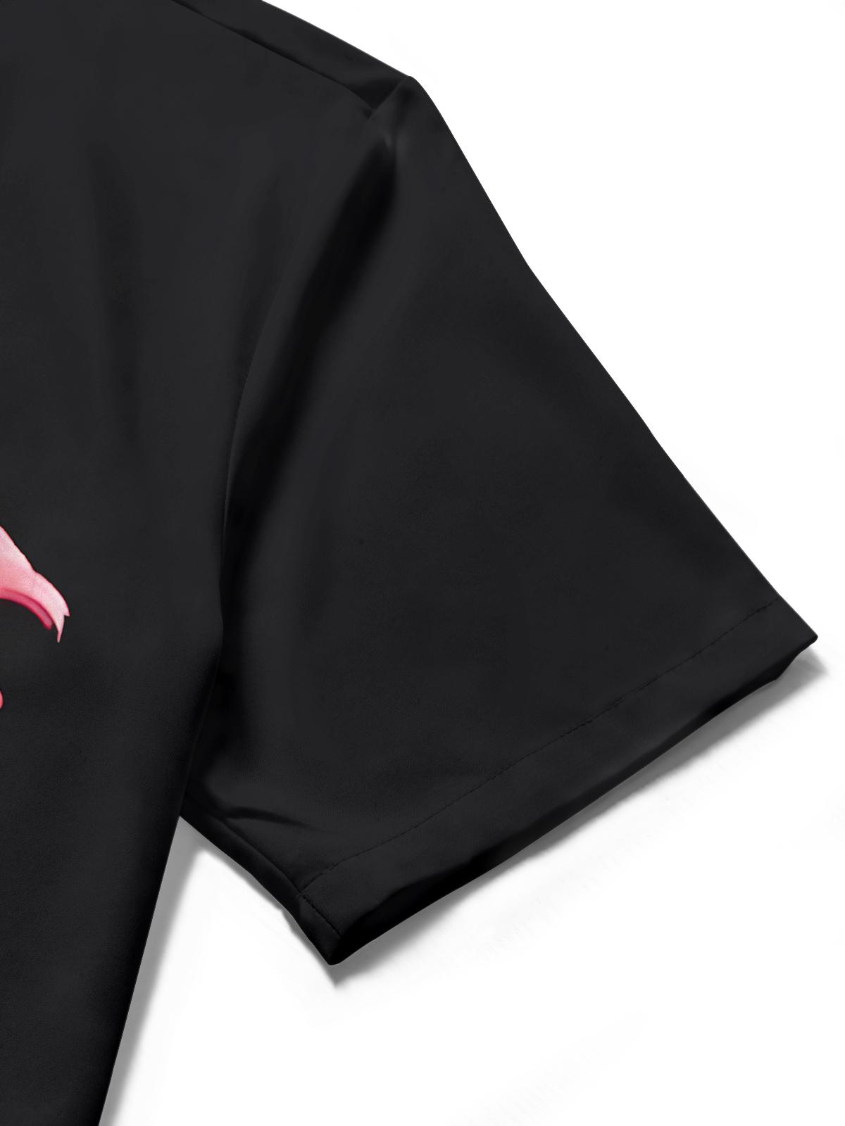 Hawaiian Flamingo Print Men's Pocket Short Sleeve Shirts