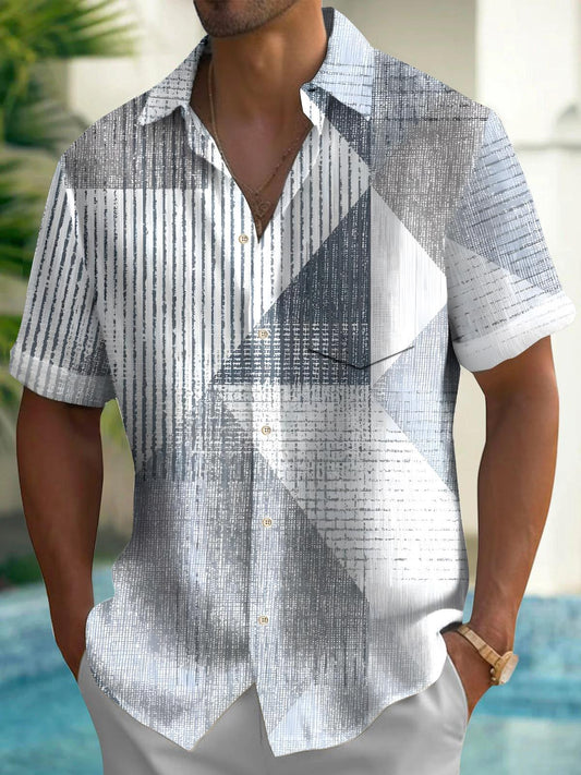 Geometry Men's Pocket Short Sleeve Shirts