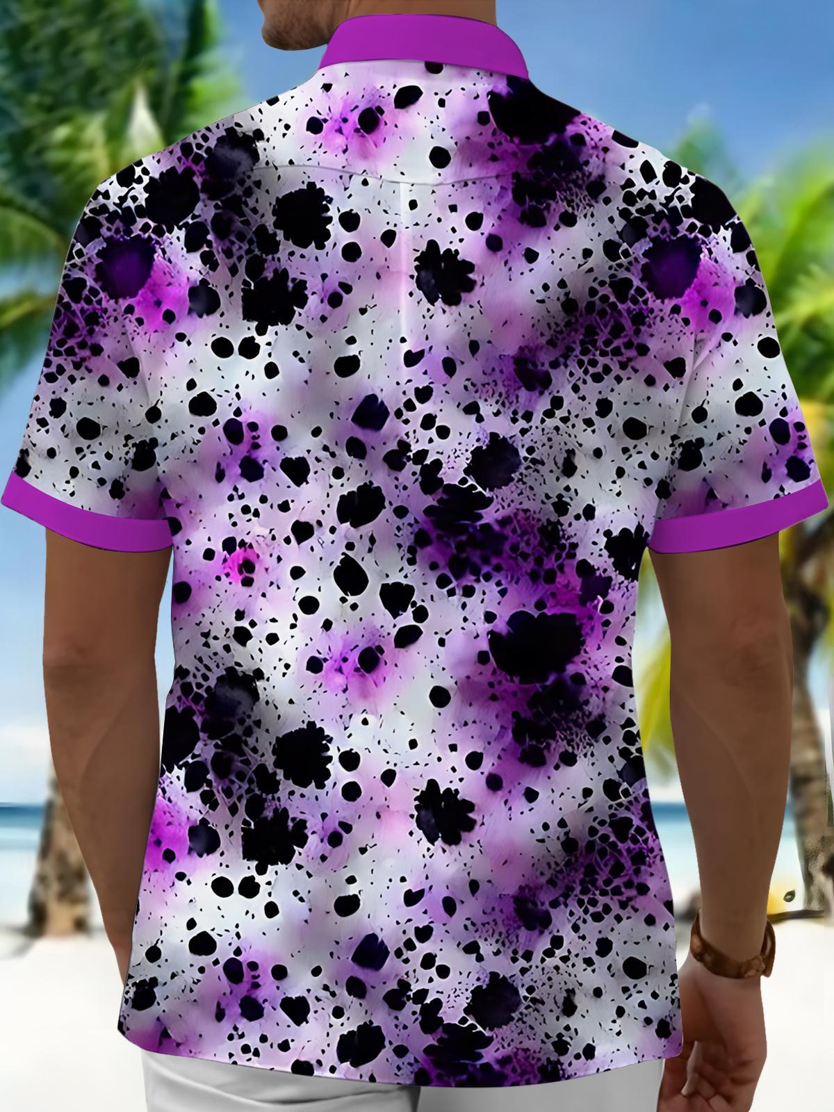 Tie Dye Print Men's Pocket Short Sleeve Shirts