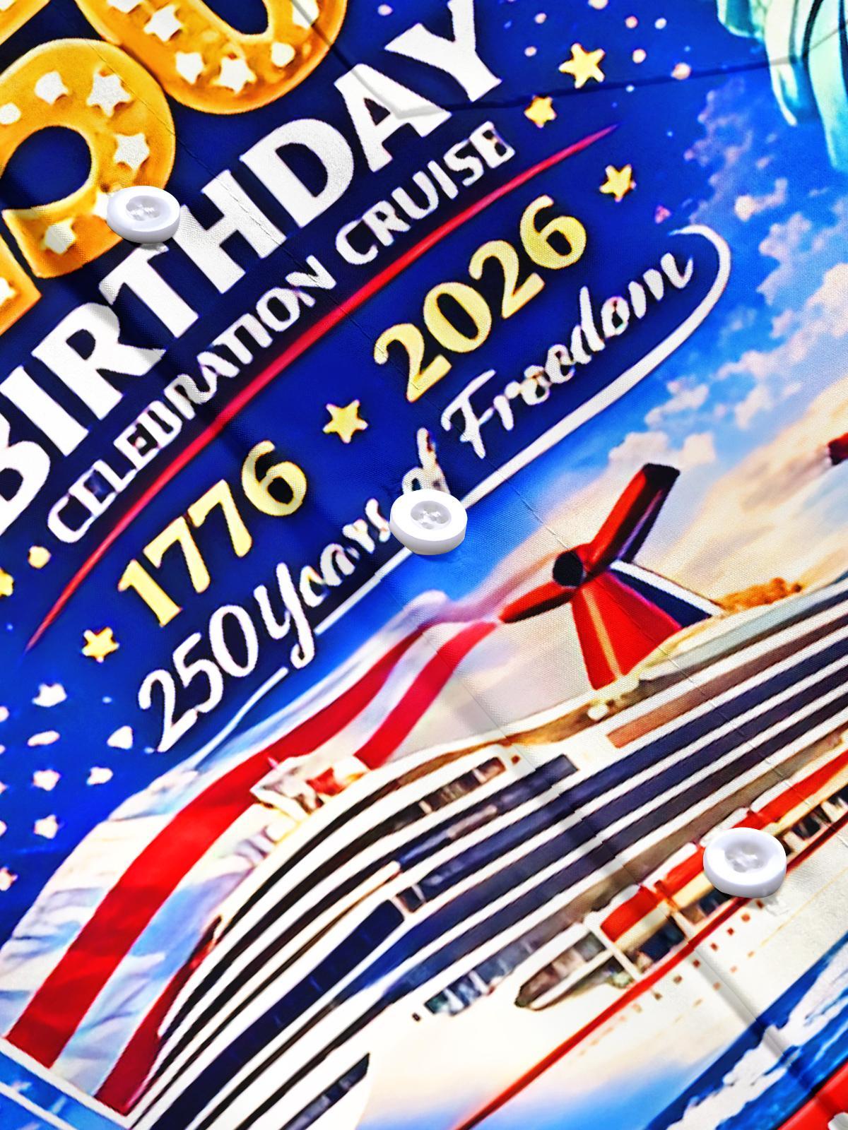 America's 250th Birthday Cruise Celebration Men's Pocket Short Sleeve Shirts