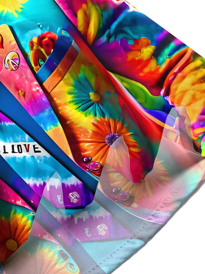 Hawaiian Hippie Old Man Floral Men's Pocket Short Sleeve Shirts