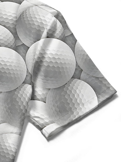 Golf Print Men's Pocket Short Sleeve Shirts